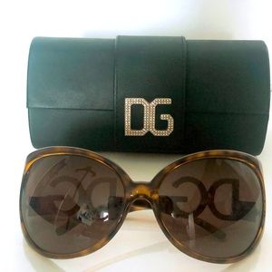 Dolce & Gabbana Sunglasses w/ Crystal DG Logo